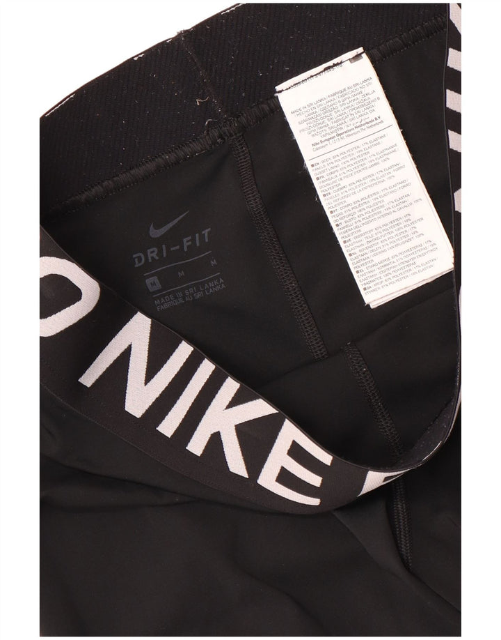 Γυναικεία Nike Dri Fit Graphic Capri leggings UK 12 Medium Black Polyester