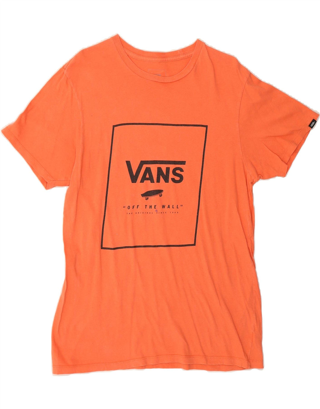 VANS Mens Custom Fit Graphic T-Shirt Top Medium Orange Cotton Vintage Vans and Second-Hand Vans from Messina Hembry 