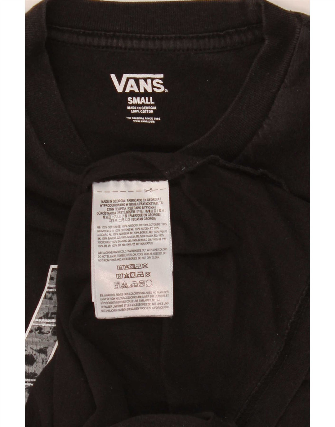 Vans Ανδρικό γραφικό τοπ μακρυμάνικο μικρό μαύρο βαμβακερό