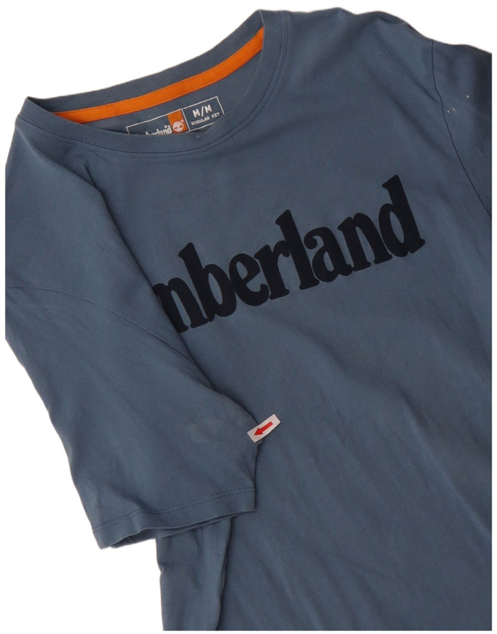 TIMBERLAND Ανδρικό T-Shirt Regular Fit Top από μεσαίο μπλε βαμβακερό