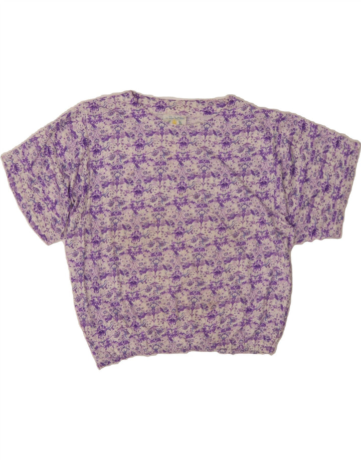 RIFLE Womens Oversized Blouse Top UK 10 Small Purple Floral Vintage Rifle and Second-Hand Rifle from Messina Hembry 