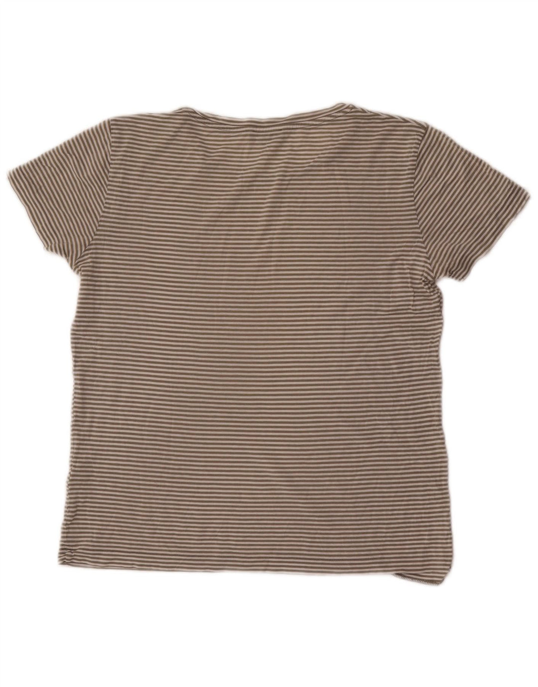 Cos Γυναικείο T-Shirt Top UK 14 Βαμβακερό μεσαίο γκρι ριγέ