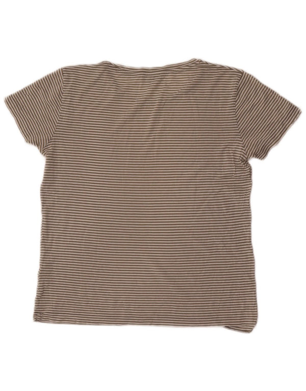 Cos Γυναικείο T-Shirt Top UK 14 Βαμβακερό μεσαίο γκρι ριγέ