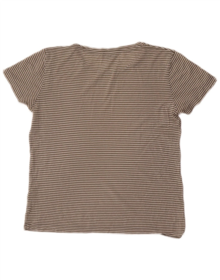 Cos Γυναικείο T-Shirt Top UK 14 Βαμβακερό μεσαίο γκρι ριγέ