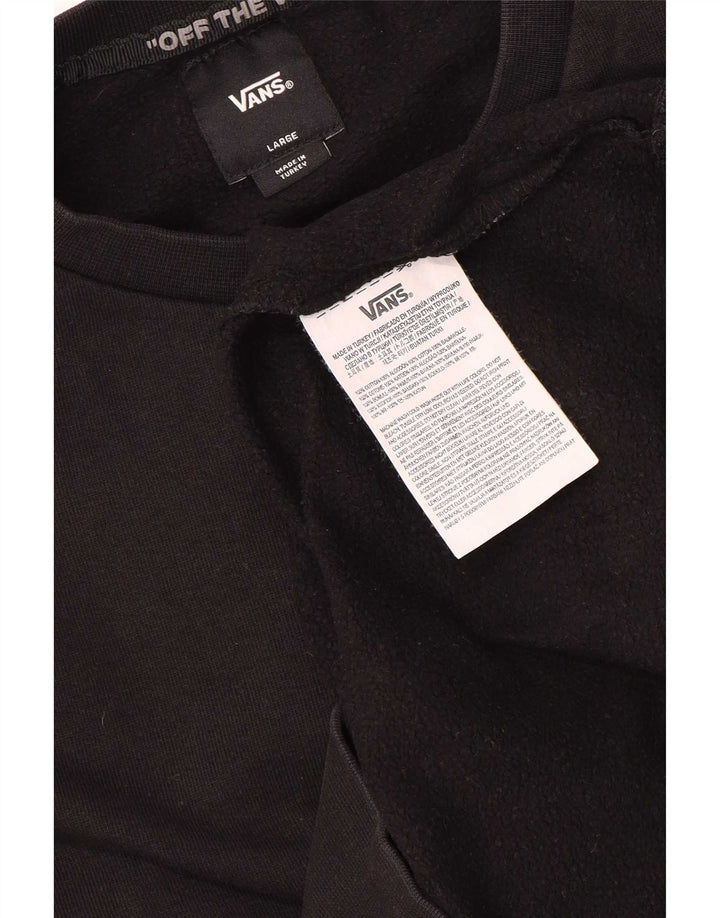 Vans Γυναικεία Γραφική Φούτερ Jumper UK 16 Large Μαύρο Βαμβακερό