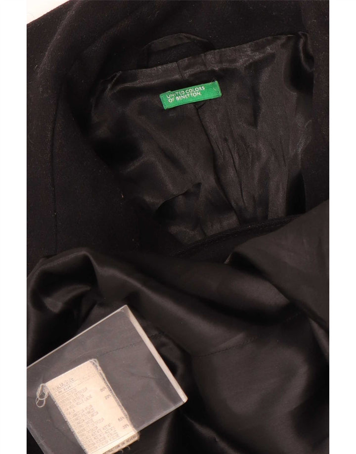 Γυναικείο παλτό Benetton UK 14 μεσαίο μαύρο μαλλί