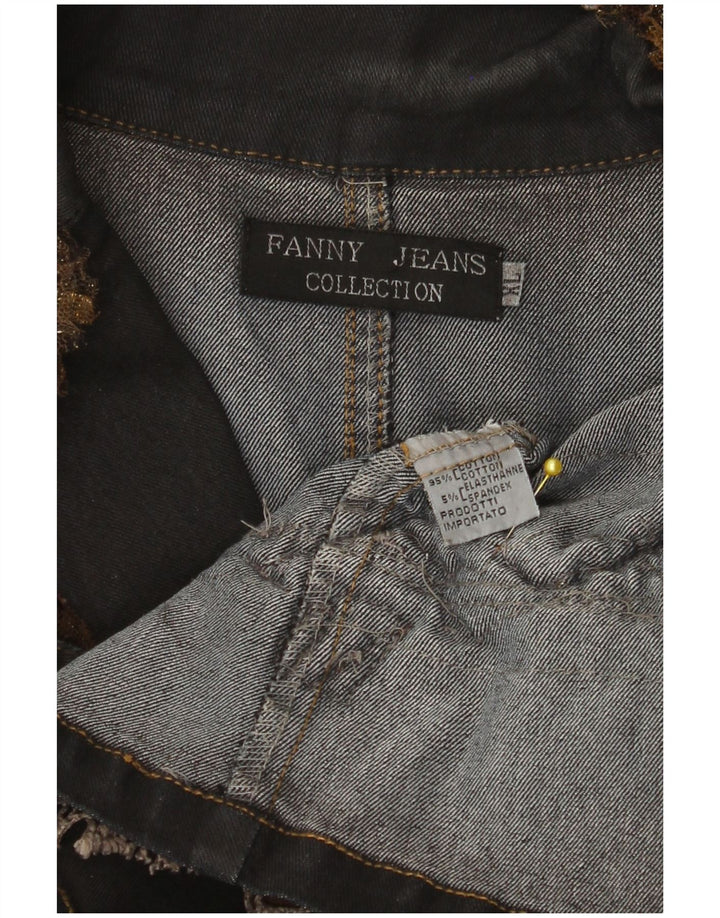 Vintage γυναικείο τζιν σακάκι μπλέιζερ UK 18 XL μαύρο χρώματος με 2 κουμπιά