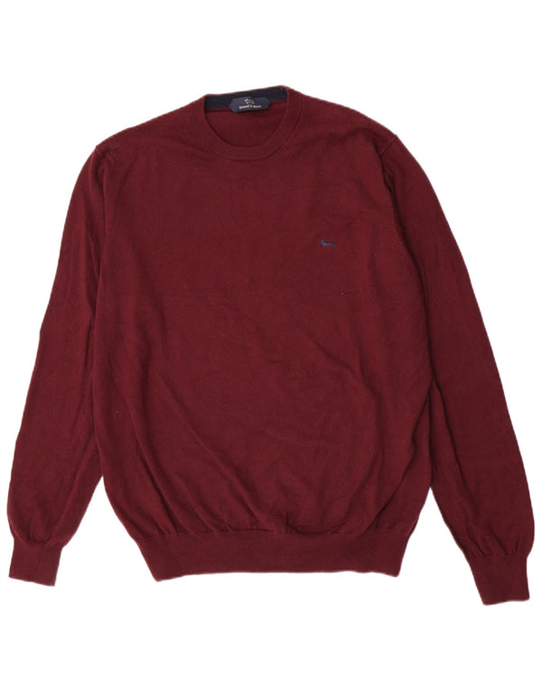 Harmont & Blaine Ανδρικό πουλόβερ με λαιμόκοψη 2XL βαμβακερό μπορντό