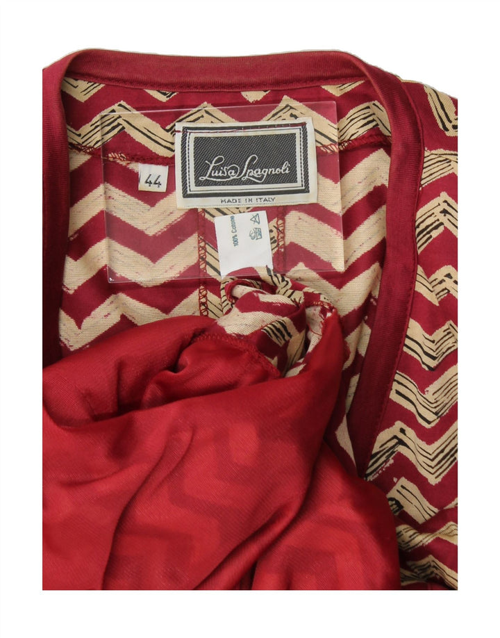 LUISA SPAGNOLI Womens Blazer Jacket IT 44 Medium Red Chevron Vintage Luisa Spagnoli and Second-Hand Luisa Spagnoli from Messina Hembry 
