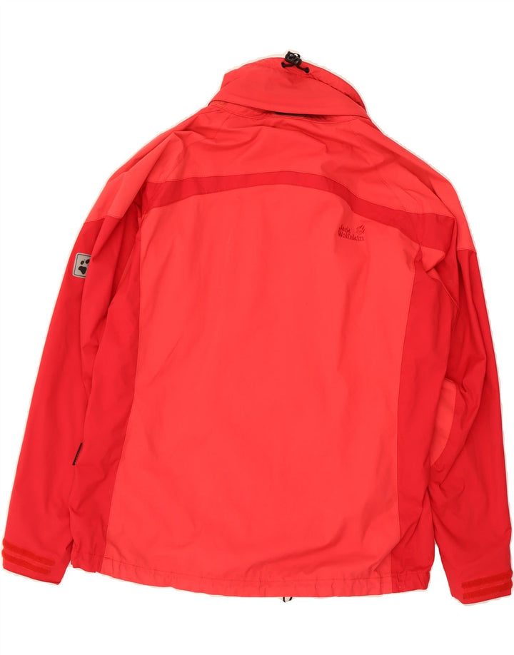 JACK WOLFSKIN Womens Oversized Rain Jacket UK 18 XL  Red Polyamide Vintage Jack Wolfskin and Second-Hand Jack Wolfskin from Messina Hembry 