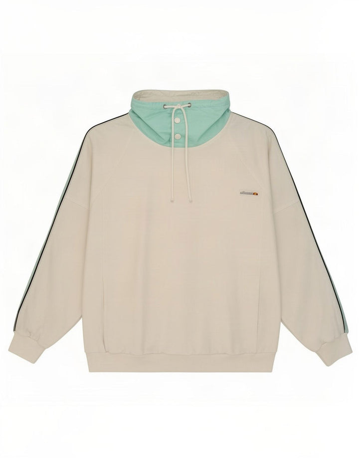 Ανδρικό φούτερ με λαιμόκοψη Ellesse Jumper σε μεγάλο λευκό χρώμα, βαμβακερό