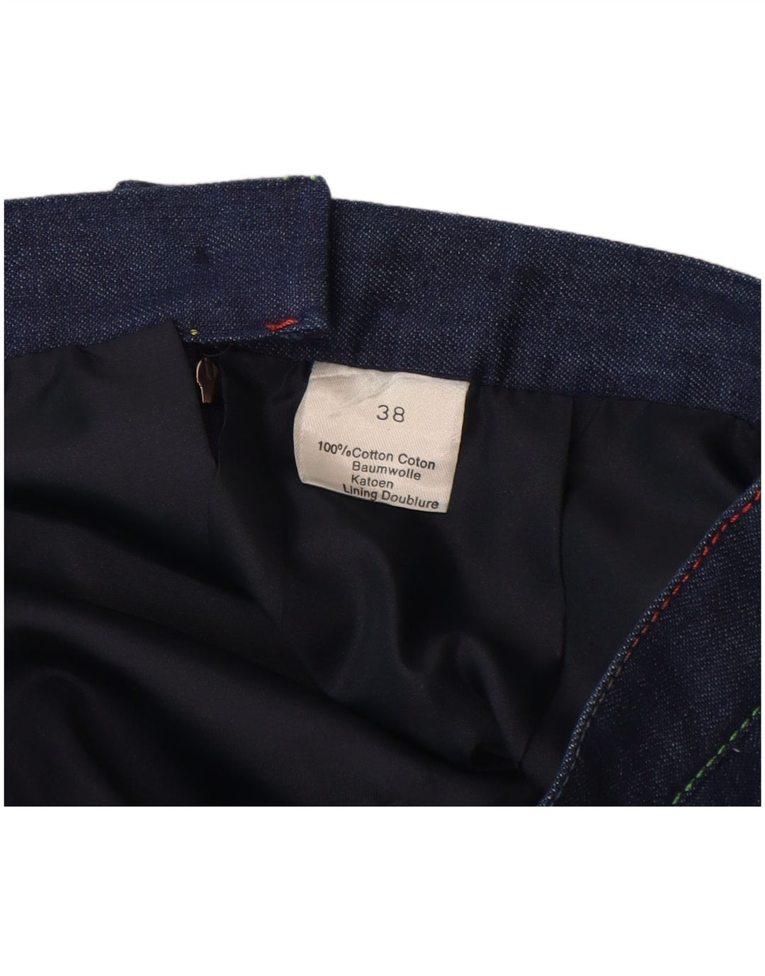 VINTAGE Γυναικεία τζιν φούστα ψηλόμεση EU 38 Medium W26 Navy Blue βαμβακερή