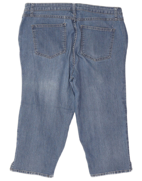 Lee Womens Riders Ψηλόμεσο Capri Jeans US 14 Large W32 L18 Blue Cotton