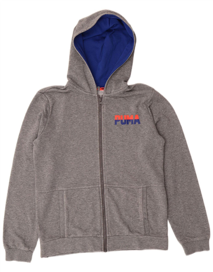 Πουλόβερ PUMA Boys Graphic Zip Hoodie 13-14 ετών Γκρι βαμβακερό