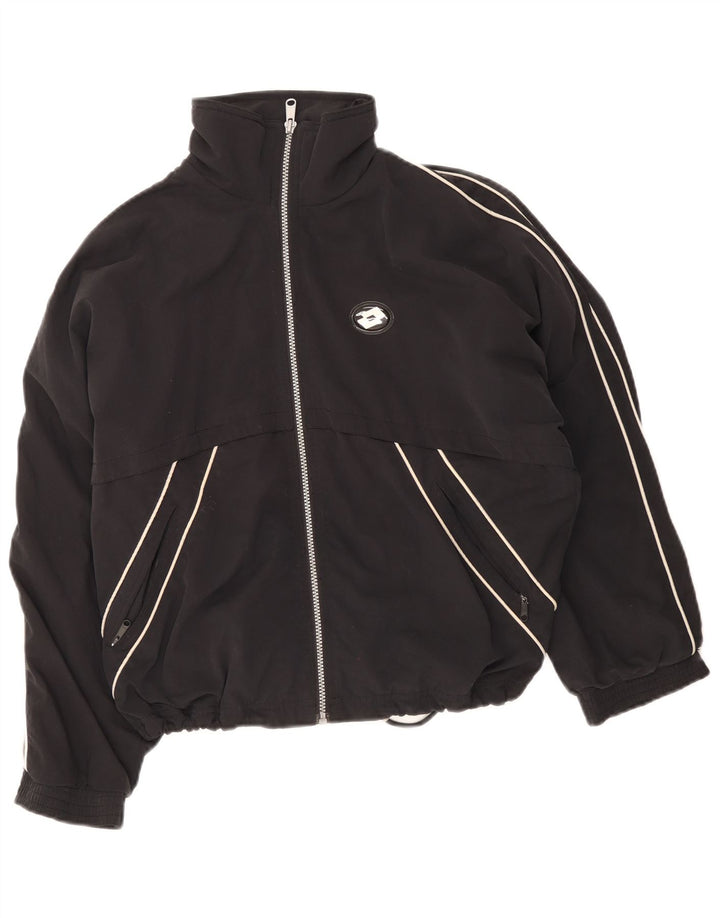 Lotto Mens Loose Fit αθλητική φόρμα Top Jacket XS Μαύρο Πολυεστέρα