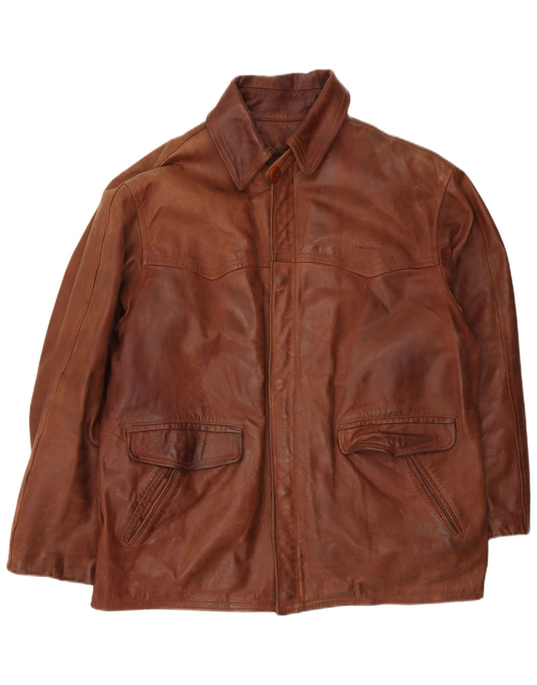 Vintage Ανδρικό Δερμάτινο Μπουφάν UK 40 Large Brown Δερμάτινο