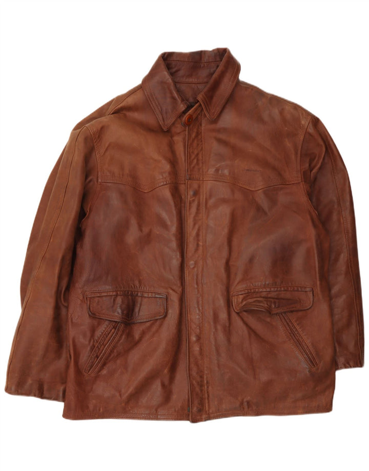 Vintage Ανδρικό Δερμάτινο Μπουφάν UK 40 Large Brown Δερμάτινο