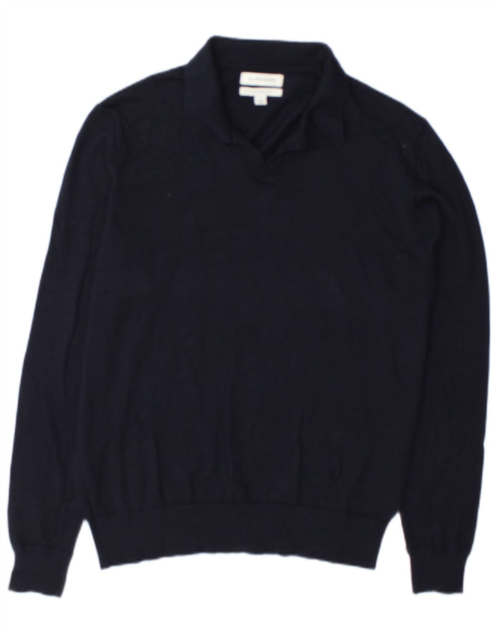 Marks & Spencer Ανδρικό πουλόβερ με αυτόγραφο Polo Neck Jumper Large Navy Blue