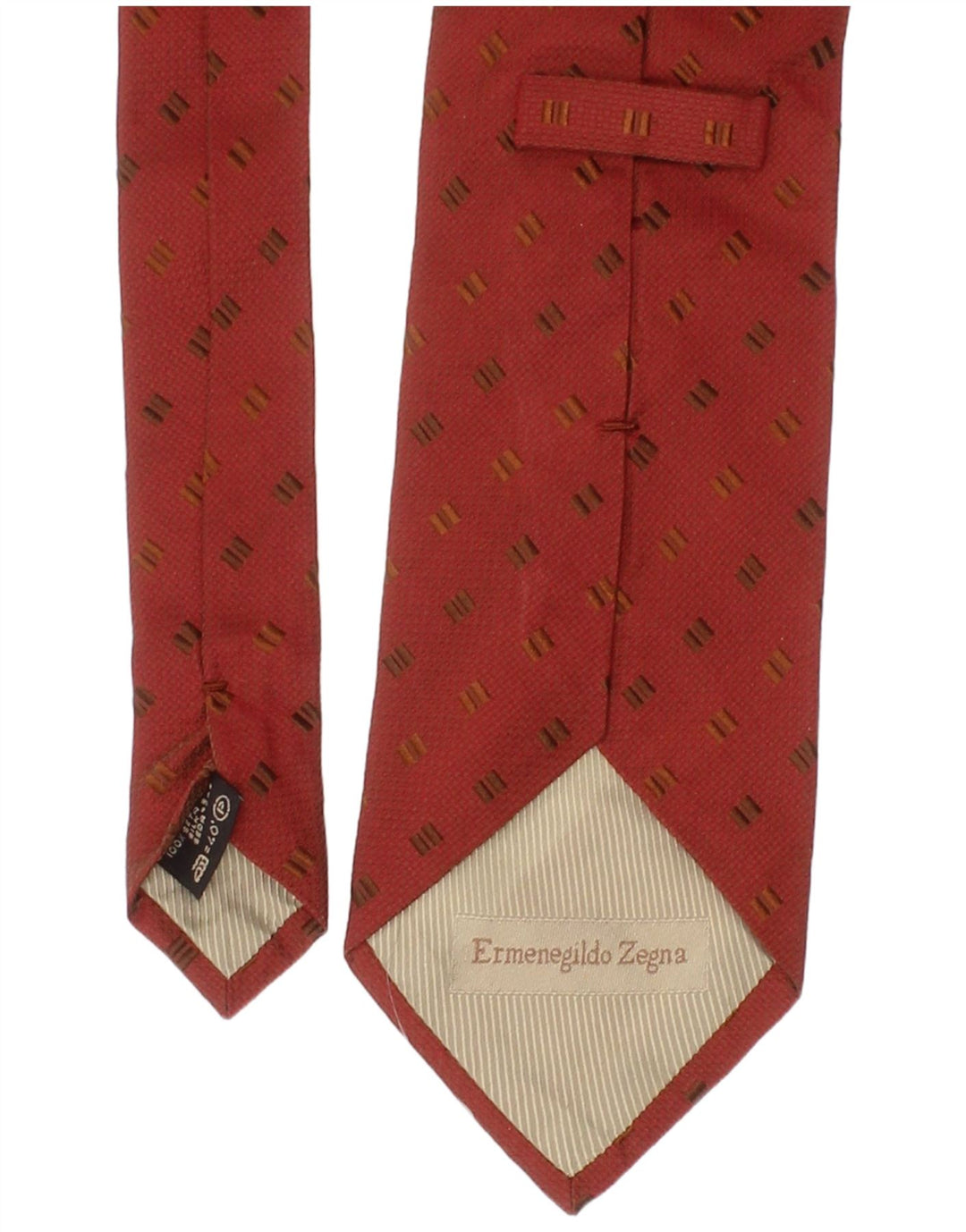 Ermenegildo Zegna Ανδρική γραβάτα One Size Red Geometric Silk Classic