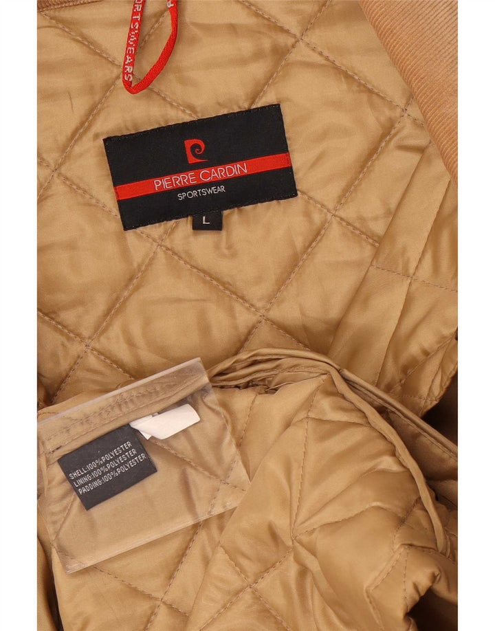 Pierre Cardin Ανδρικό καπιτονέ μπουφάν UK 40 Large Beige Polyester