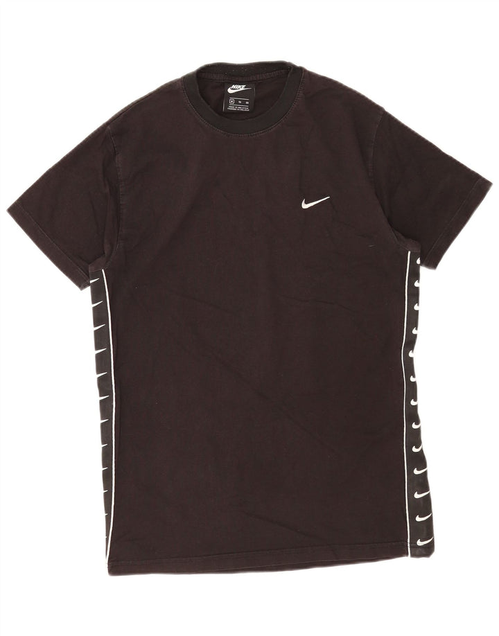 Ανδρικό γραφικό μπλουζάκι Nike, μεσαίο μαύρο βαμβακερό