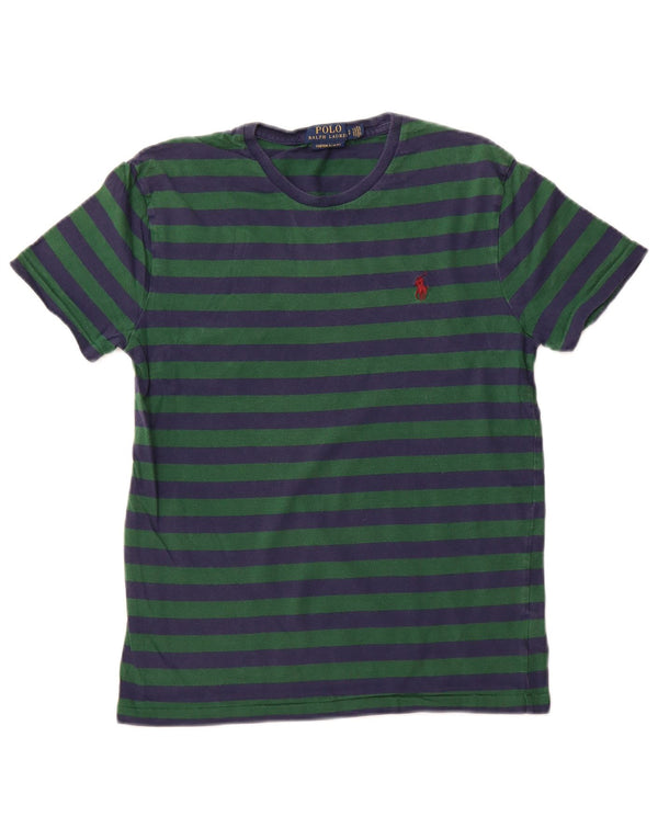 POLO RALPH LAUREN Mens Custom Slim Fit T-Shirt Top Small Green Striped