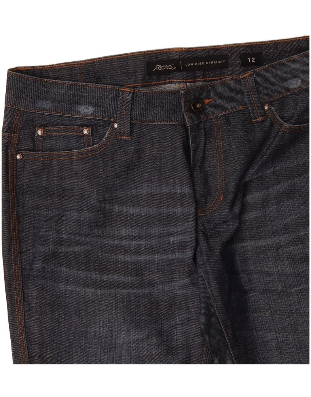 LEE Womens Riders Χαμηλόμέση ίσιο τζιν US 12 Large W34 L33 Navy Blue