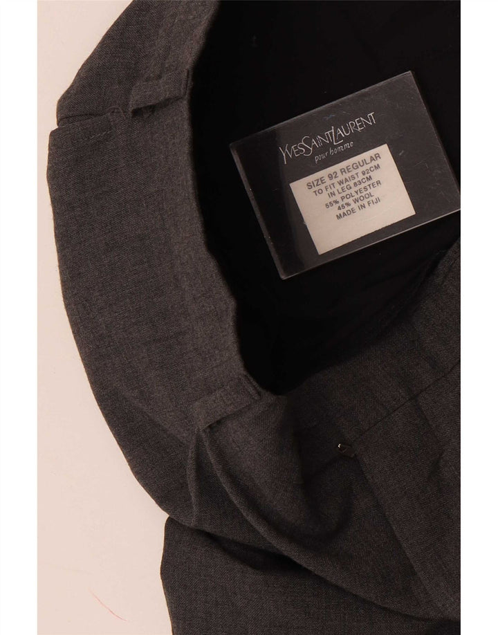 Ανδρικό ίσιο παντελόνι Yves Saint Laurent W36 L30 Γκρι Πολυεστέρας