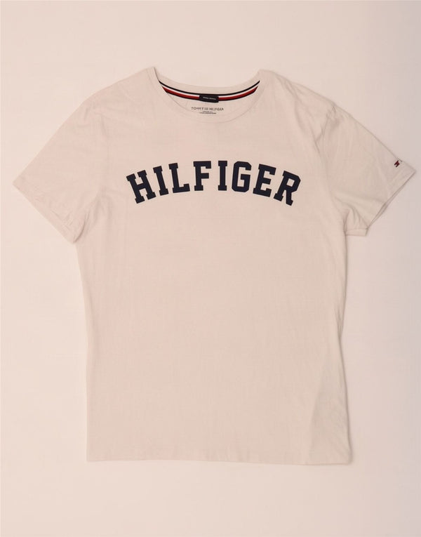 Ανδρικό γραφικό T-Shirt Tommy Hilfiger Top Μεσαίο λευκό βαμβακερό