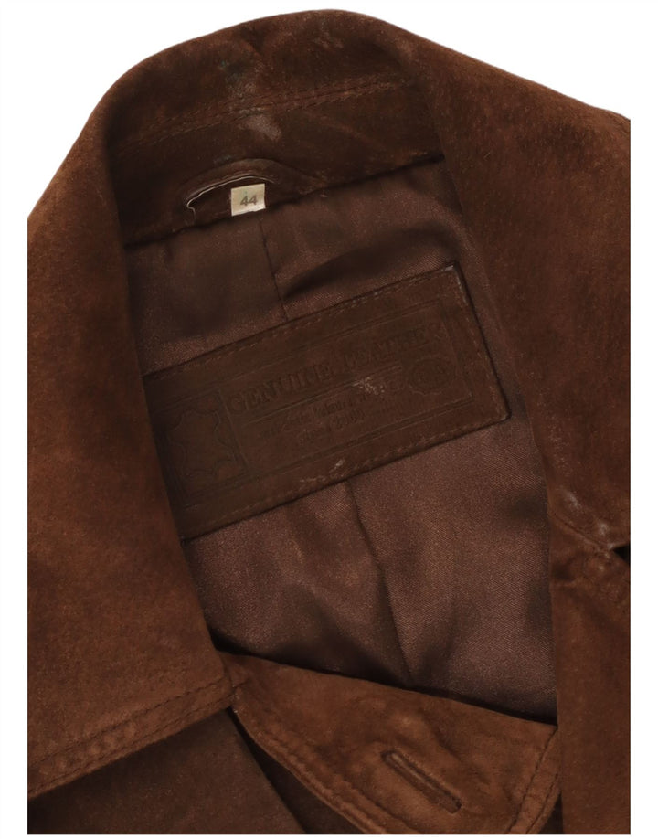 Γυναικείο Suede Jacket C & A IT 44 Δερμάτινο Μεσαίο Καφέ