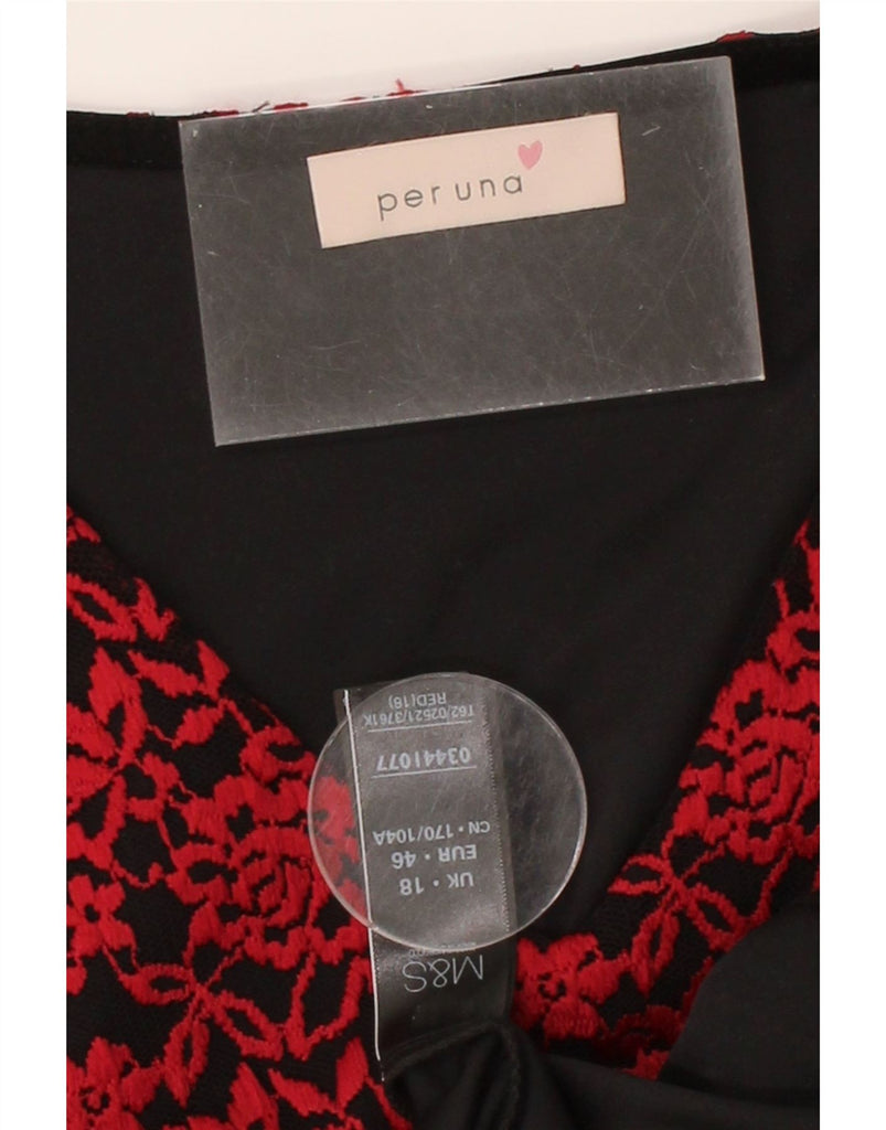 PER UNA Womens 3/4 Sleeve Sheath Dress UK 18 XL  Red Floral Polyamide Vintage Per Una and Second-Hand Per Una from Messina Hembry 