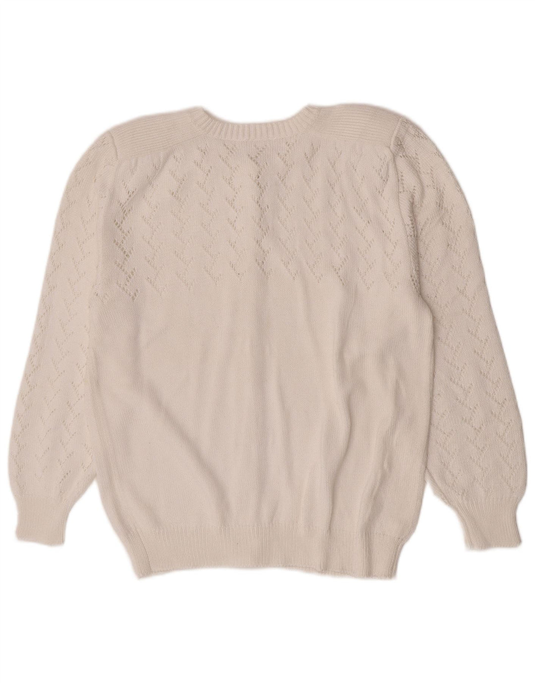 Vintage γυναικεία ζακέτα πουλόβερ UK 14 Medium White
