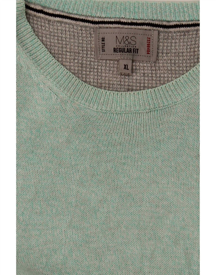 Ανδρικό πουλόβερ Marks & Spencer Regular Fit Crew Neck Jumper XL Blue