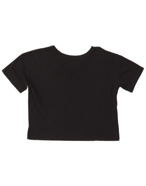 Calvin Klein Jeans Γυναικείο Crop γραφικό T-Shirt Top 10 Small Black