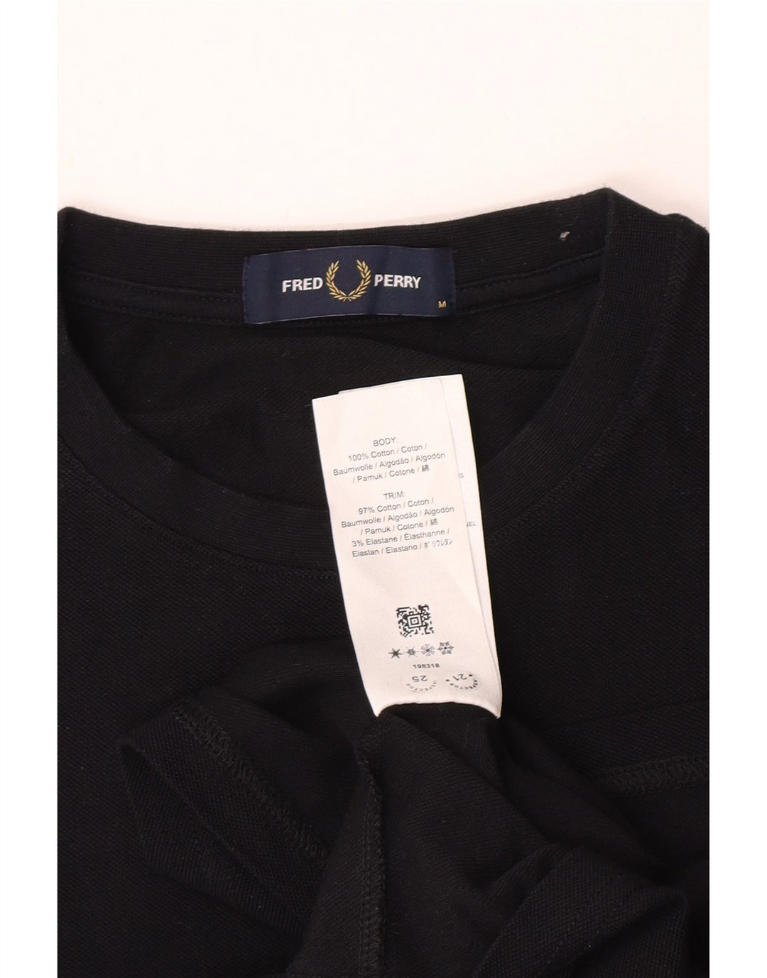 Fred Perry Ανδρικό T-Shirt Top Μεσαίο Μαύρο Colourblock Βαμβακερό