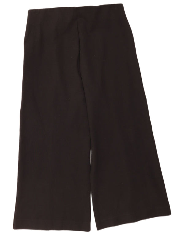 Marks & Spencer Womens Wide Leg Cropped Trousers UK 14 Large W34 L25 Black
