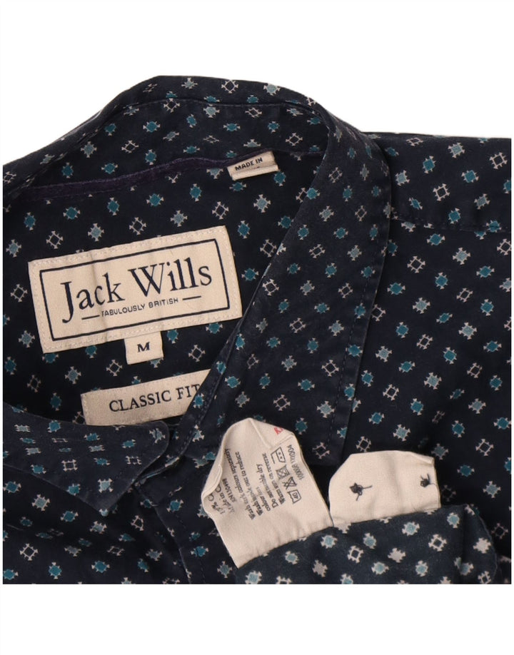 Jack Wills Ανδρικό πουκάμισο Classic Fit Medium Navy Blue γεωμετρικό βαμβακερό