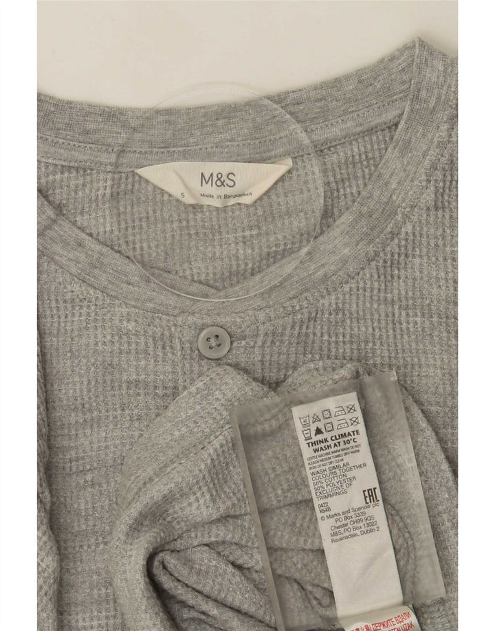 Marks & Spencer Ανδρικό τοπ μακρυμάνικο μικρό γκρι βαμβακερό