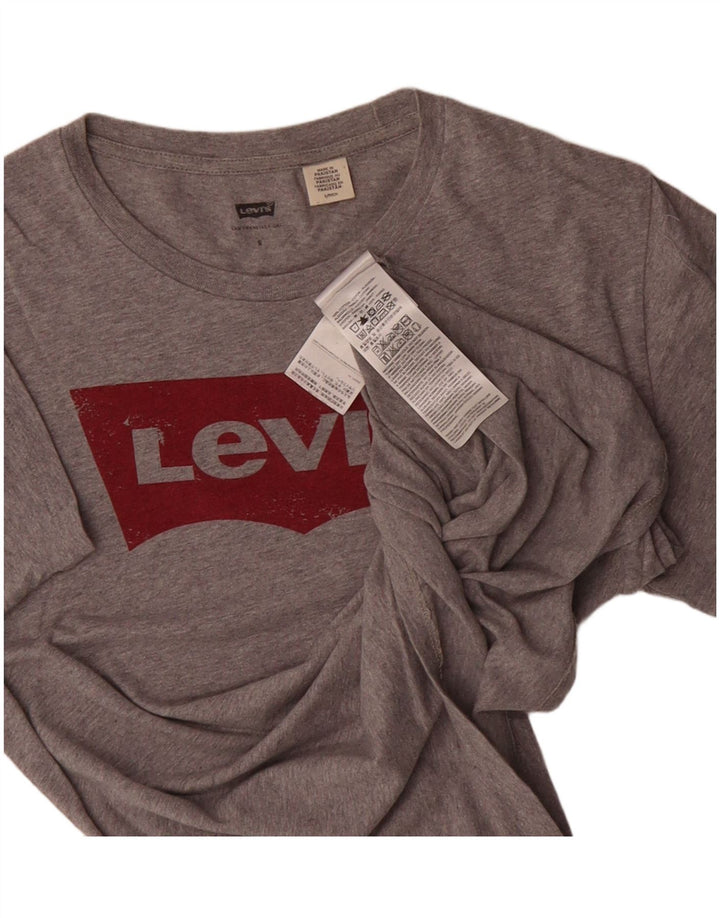 LEVI'S Mens Graphic T-Shirt Top Small Grey Cotton