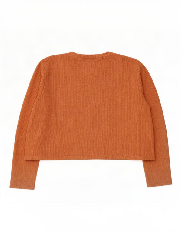 Zara Γυναικείο Crop Top Μακρυμάνικο UK 16 Large Orange