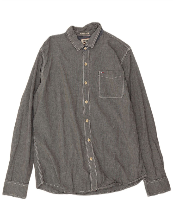 Ανδρικό πουκάμισο Tommy Hilfiger XL Γκρι βαμβακερό Houndstooth