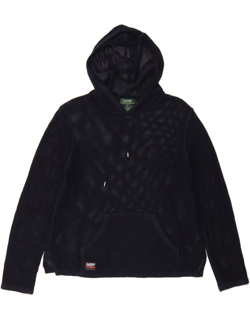 RALPH LAUREN Womens Hoodie Jumper UK 14 Medium Navy Blue Cotton Vintage Ralph Lauren and Second-Hand Ralph Lauren from Messina Hembry 