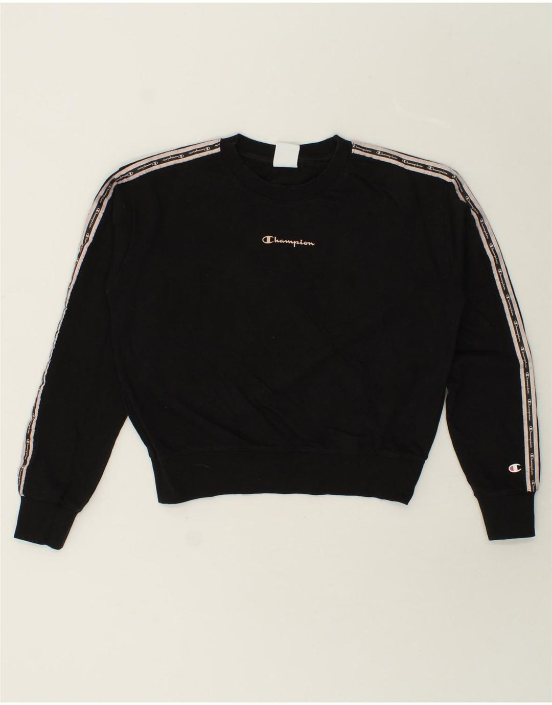 CHAMPION Womens Graphic Sweatshirt Jumper UK 14 Medium Black Vintage Champion and Second-Hand Champion from Messina Hembry 