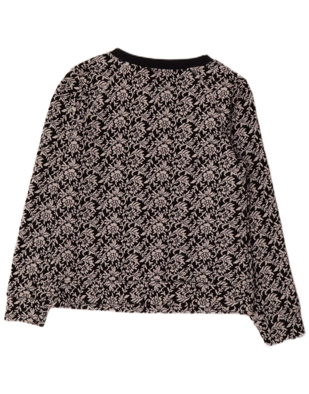 Γυναικείο φούτερ Ted Baker Jumper Size 2 Μικρό μαύρο φλοράλ βαμβακερό