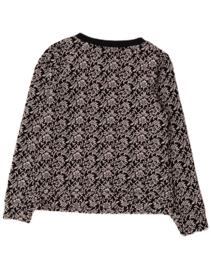 Γυναικείο φούτερ Ted Baker Jumper Size 2 Μικρό μαύρο φλοράλ βαμβακερό