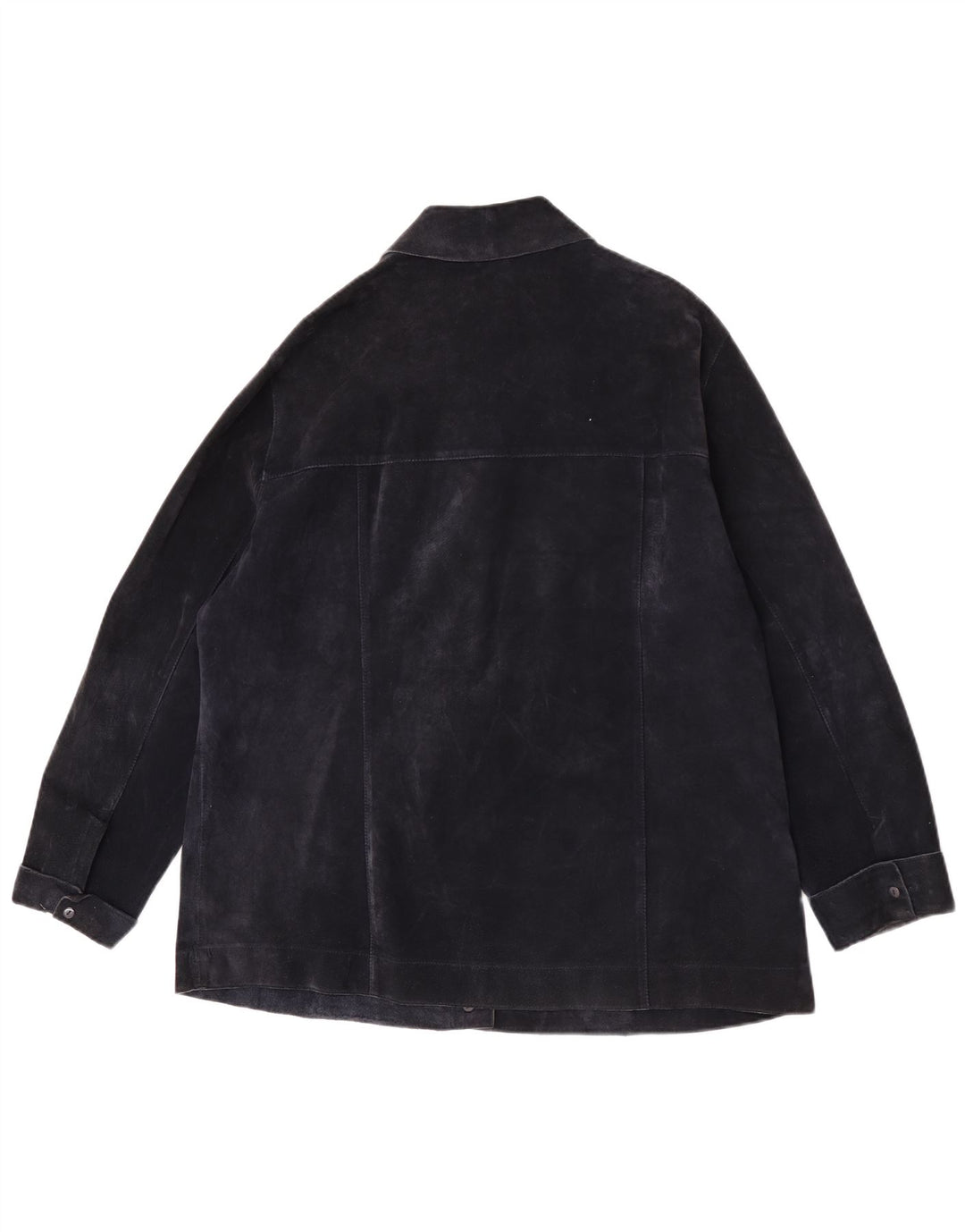 ELENA MIRO Γυναικείο Suede Jacket UK 18 XL Navy Blue Leather