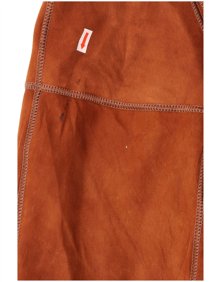 Γυναικείο Shearling Παλτό VINTAGE IT 44 Μεσαίο Καφέ Δέρμα