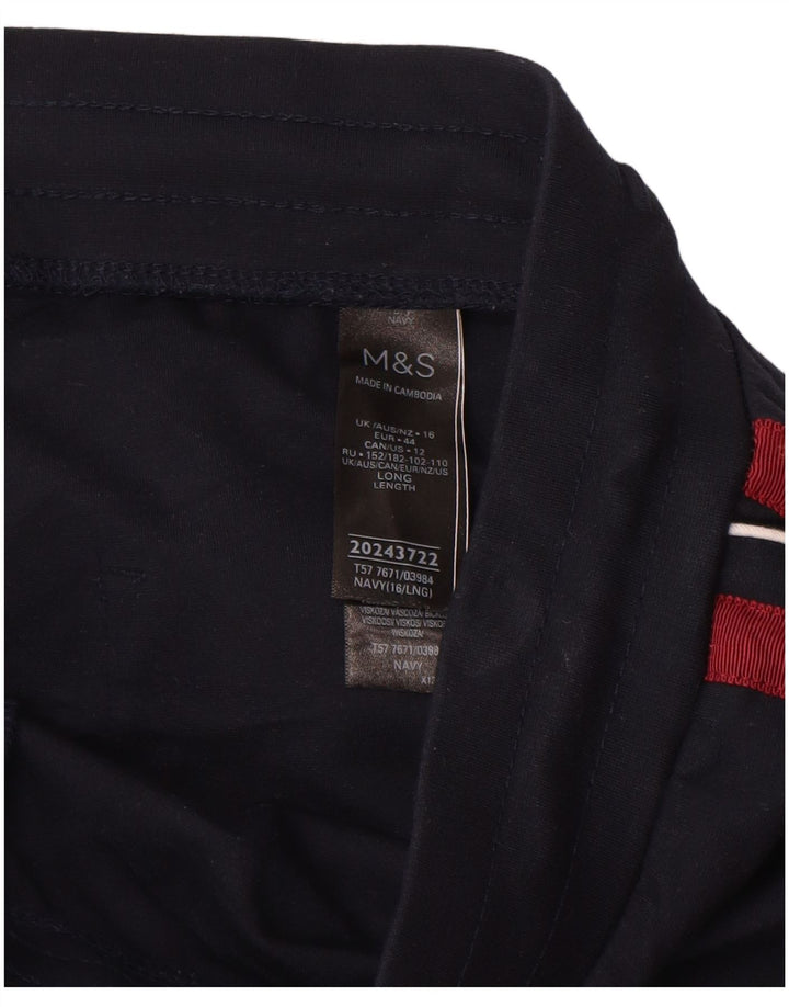 MARKS & SPENCER Γυναικεία αθλητική φόρμα παντελόνια UK 16 Large Navy Blue Viscose