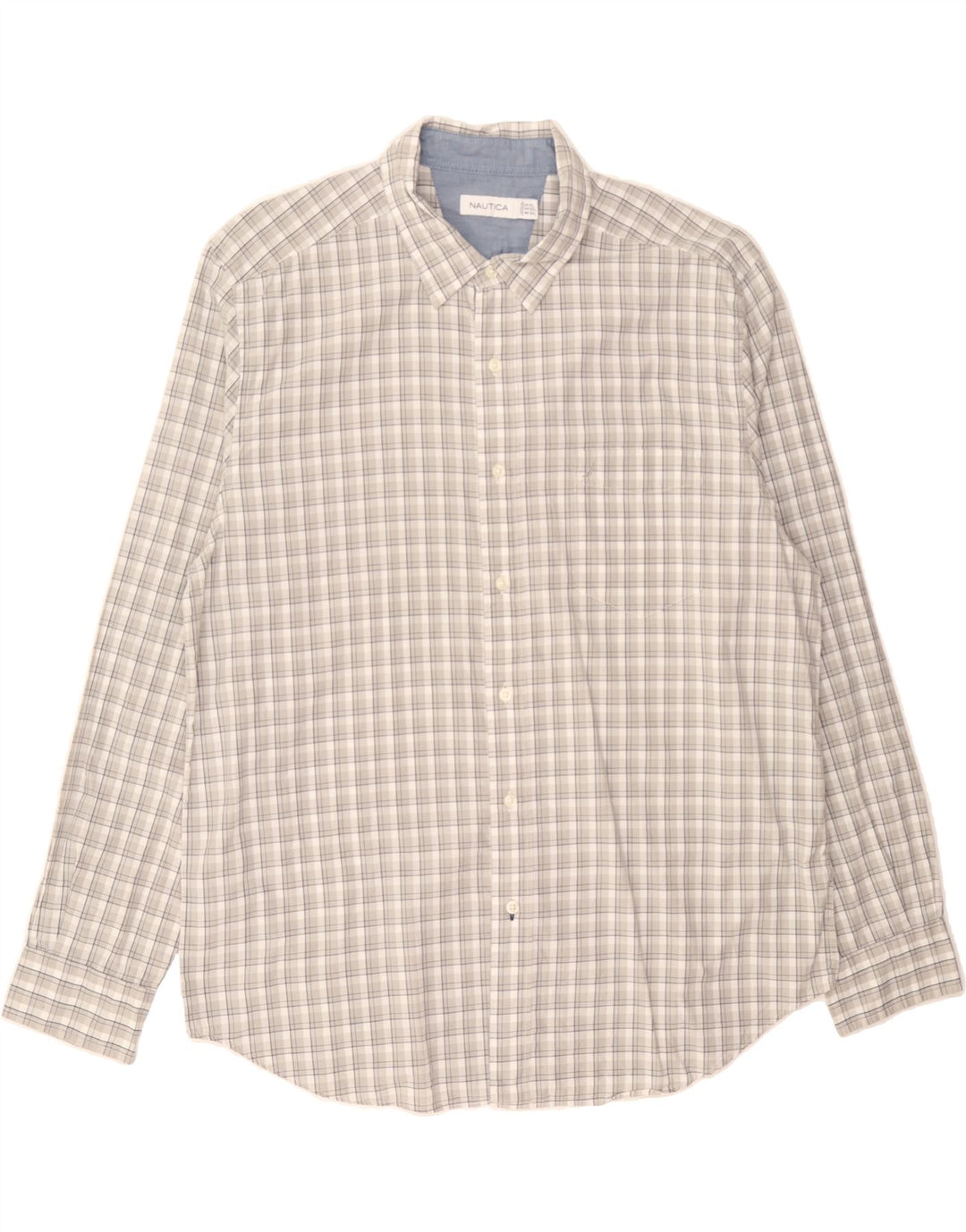 NAUTICA Mens Shirt 2XL Grey Check Cotton Vintage Nautica and Second-Hand Nautica from Messina Hembry 