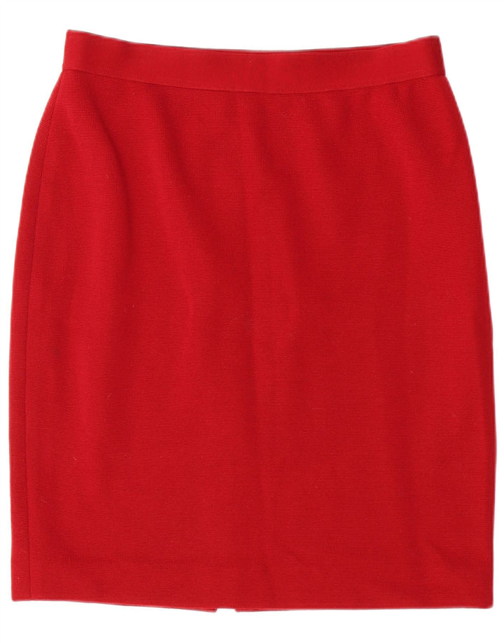 Vintage Γυναικεία Pencil Φούστα W32 Μεγάλη Κόκκινη Μάλλινη